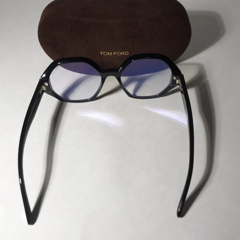 New Authentic Tom Ford TF5967-B ECO Women's Black Geometric Frame Glasses